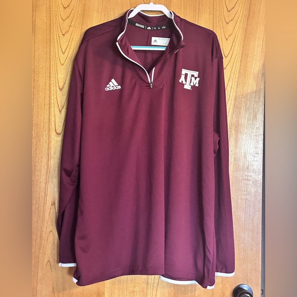 Adidas Maroon Texas A&M Quarter-Zip Pullover